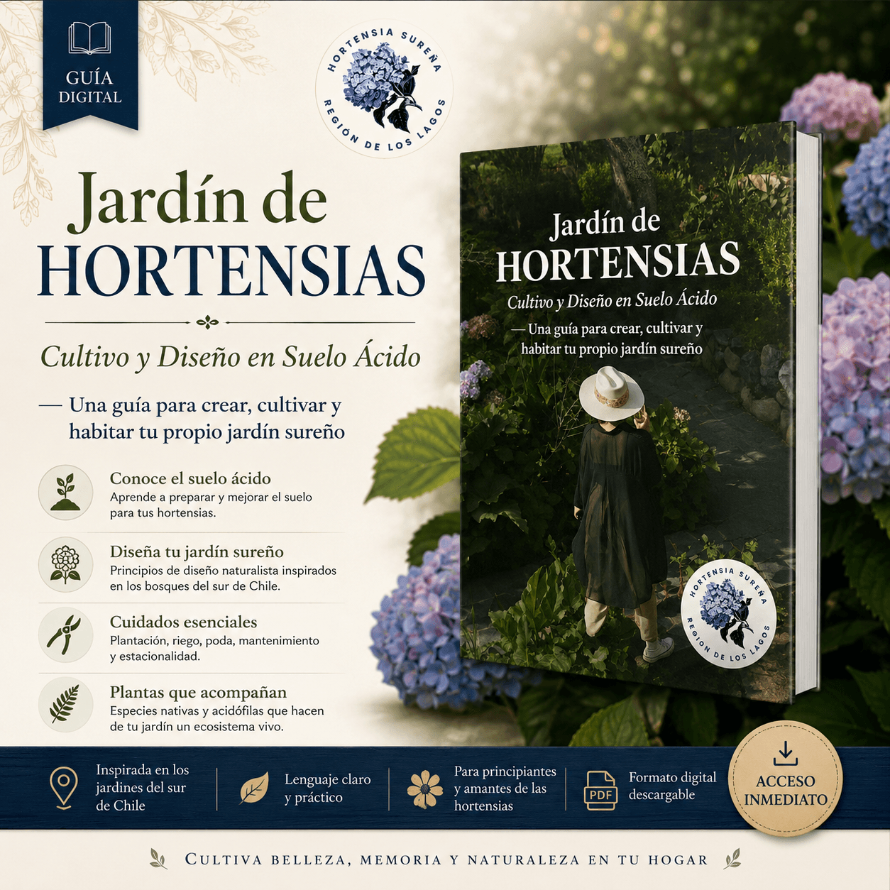 Portada de la guía digital Jardín de Hortensias